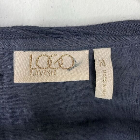LOGO Lavish Sequin Embroidery Trapeze Tunic size XL Gray - Picture 5 of 12